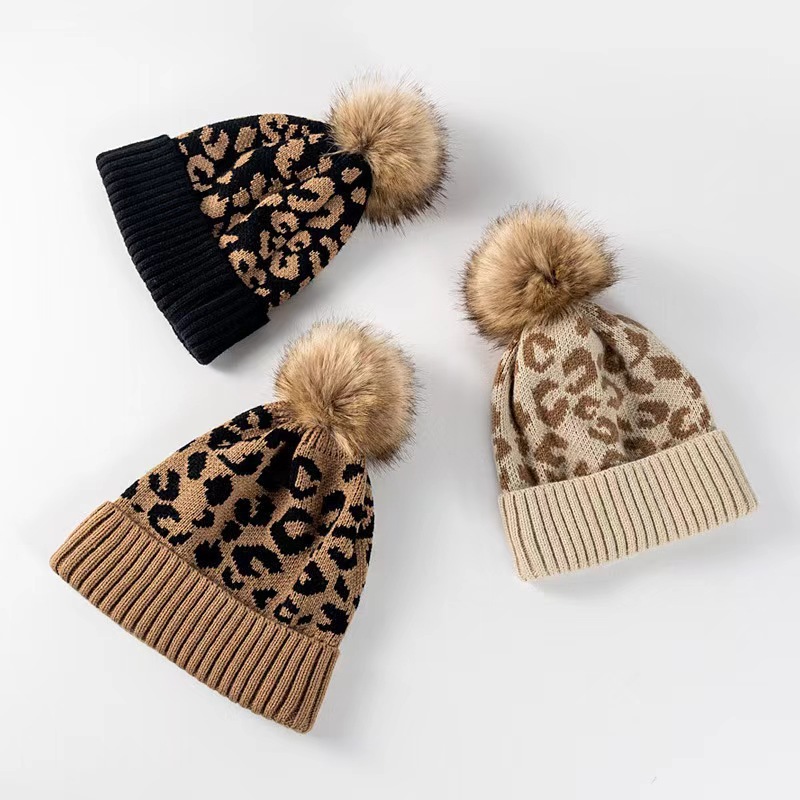 Womens Leopard Print Knit Bean - đánh giá và giá Beanie Cuffed Knit